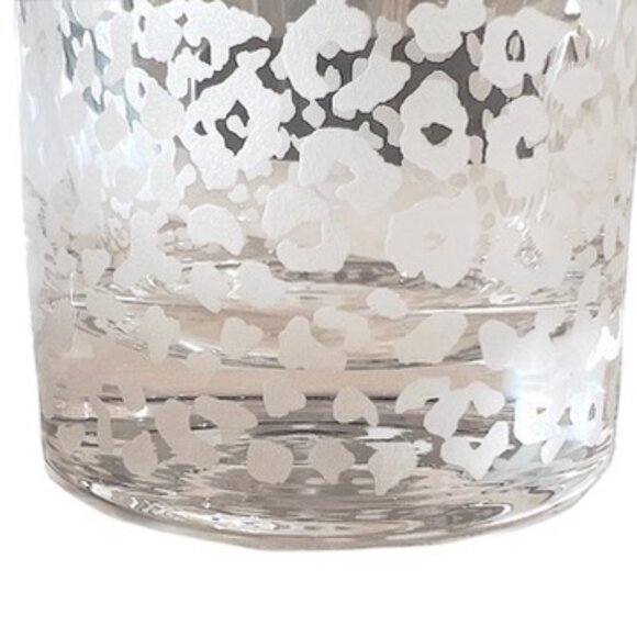 RARE Neiman Marcus Clear Etched Safari Leopard Double Old Fashion Glass Set of 2 - Picture 6 of 11